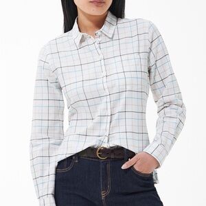 Barbour triple bar check shirt - cloud/olive